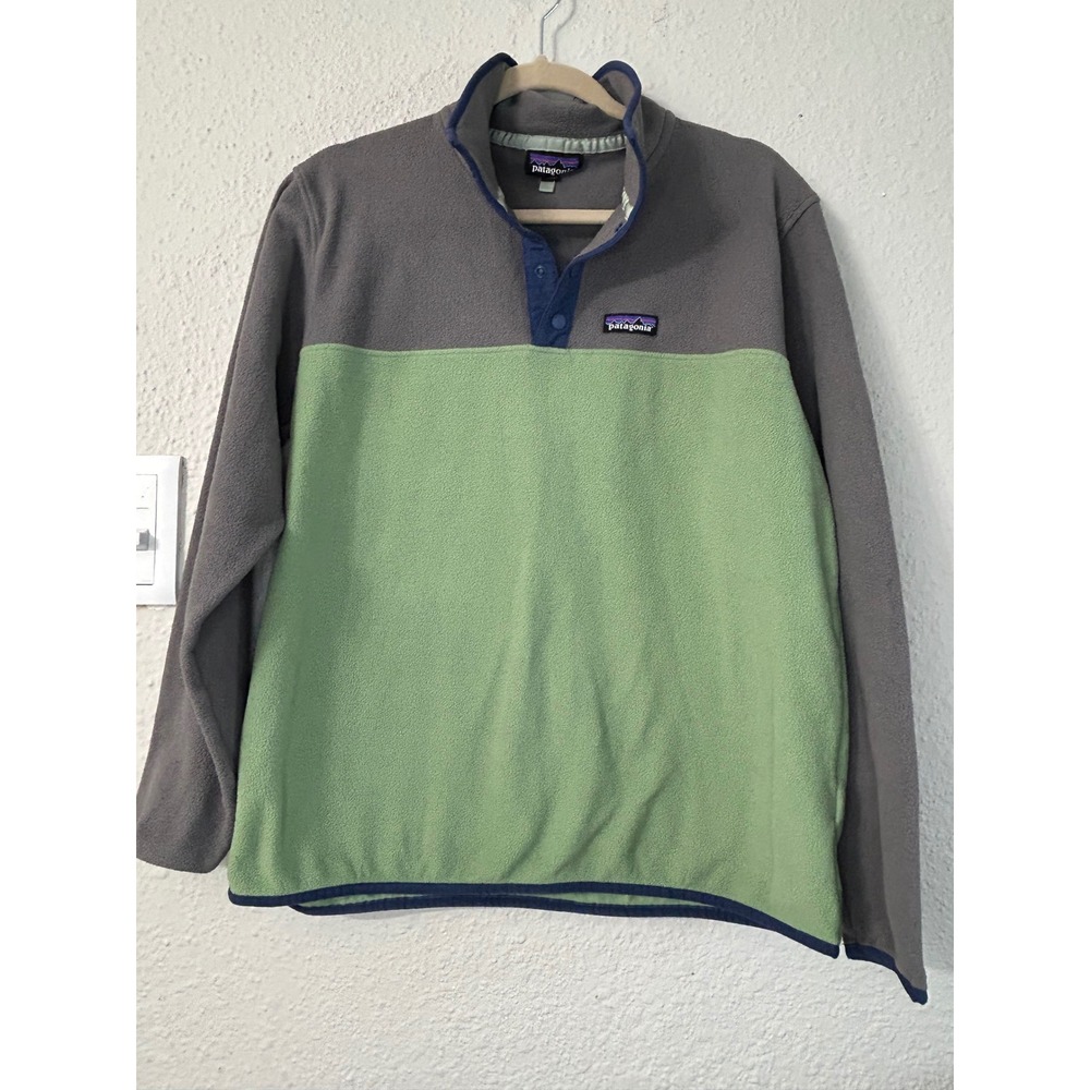 Patagonia Synchilla Snap-T Fleece Pullover Grey Green Mens Large